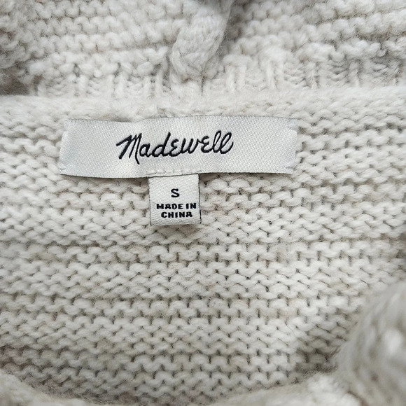 Madewell Women's ruffle neck pullover sweater merino wool blend size S … - Picture 3 of 8